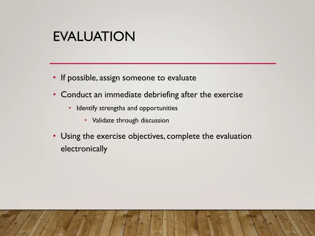 evaluation
