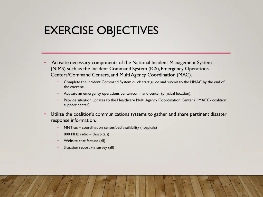 exercise objectives 2