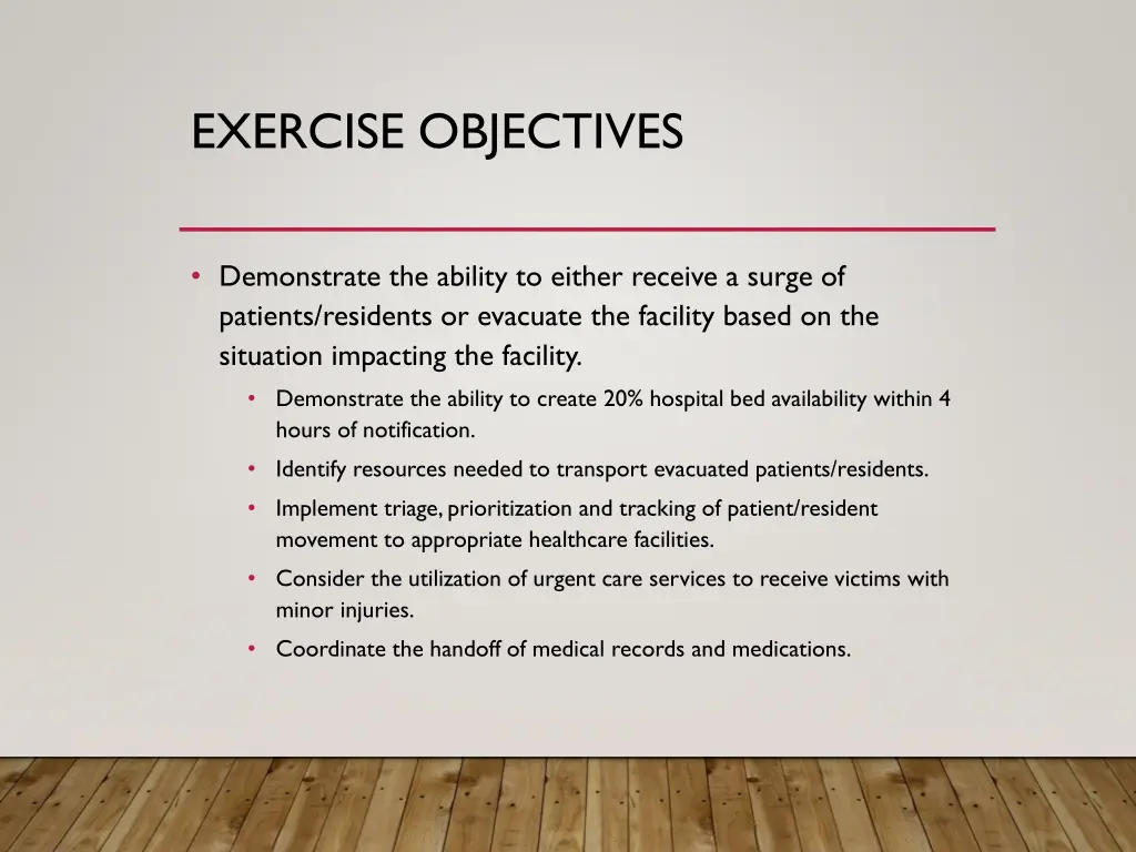 exercise objectives