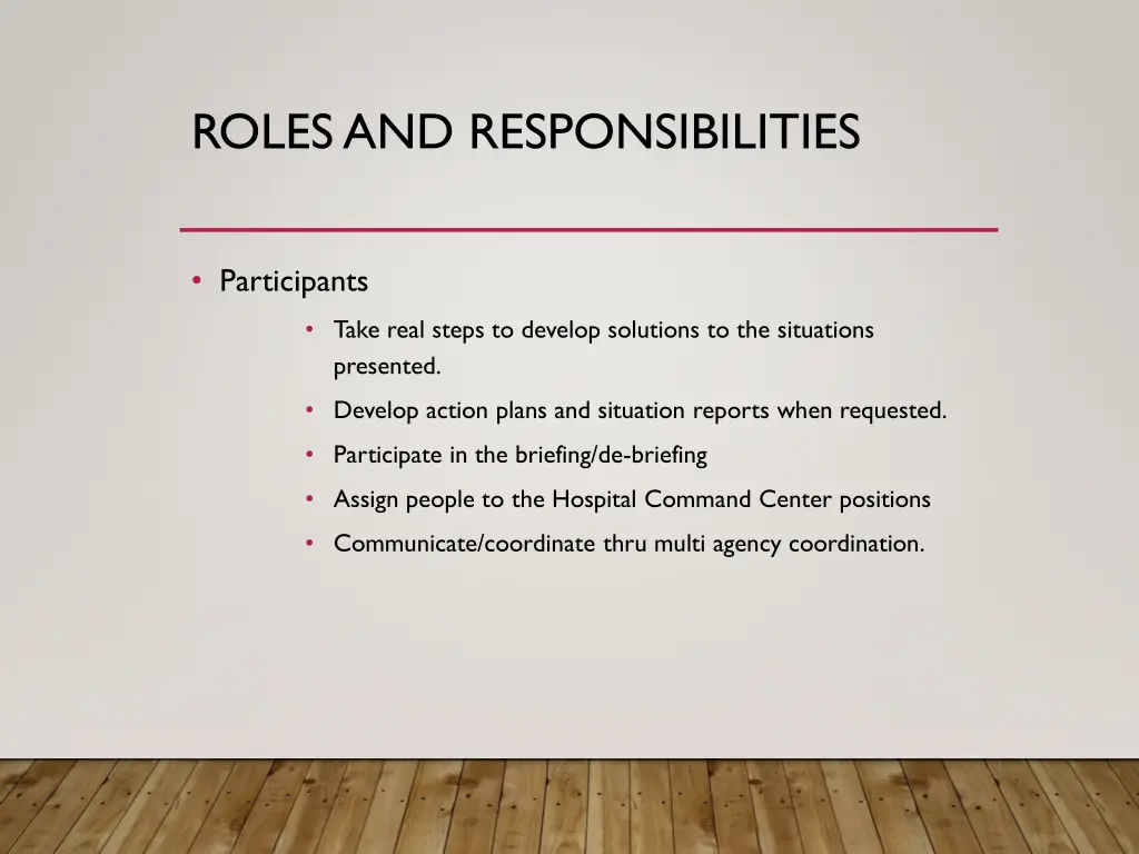 roles and responsibilities