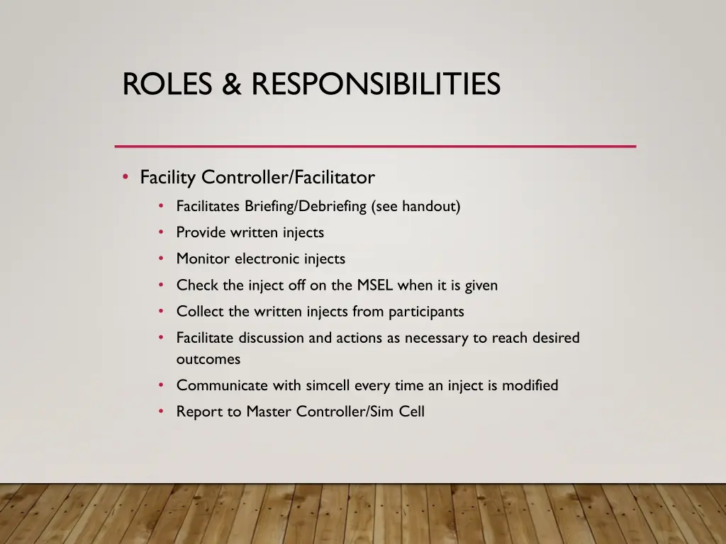 roles responsibilities