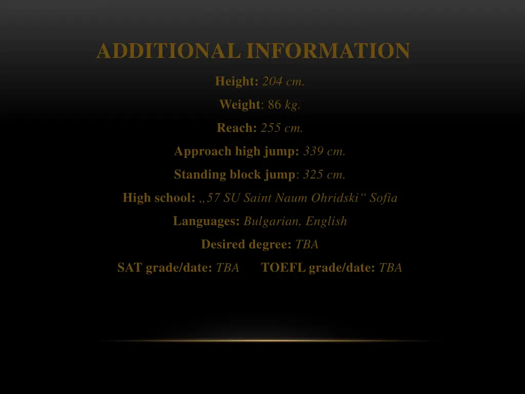 additional information
