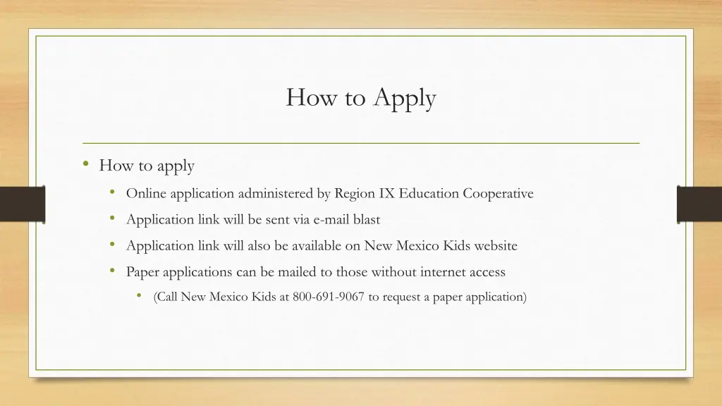 how to apply