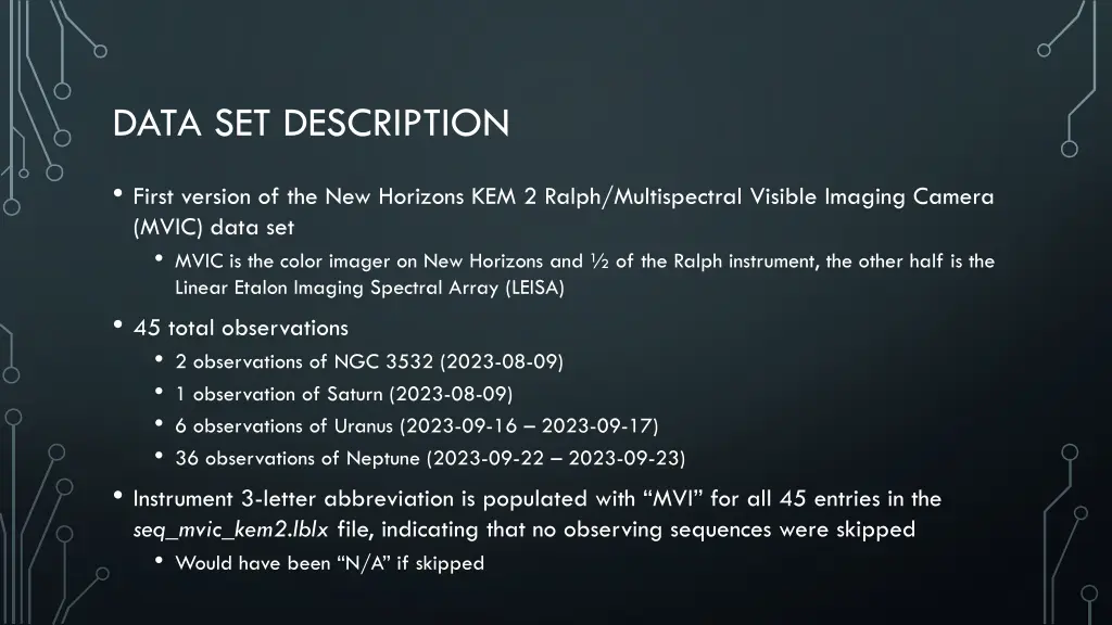 data set description