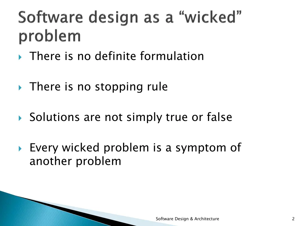 there is no definite formulation