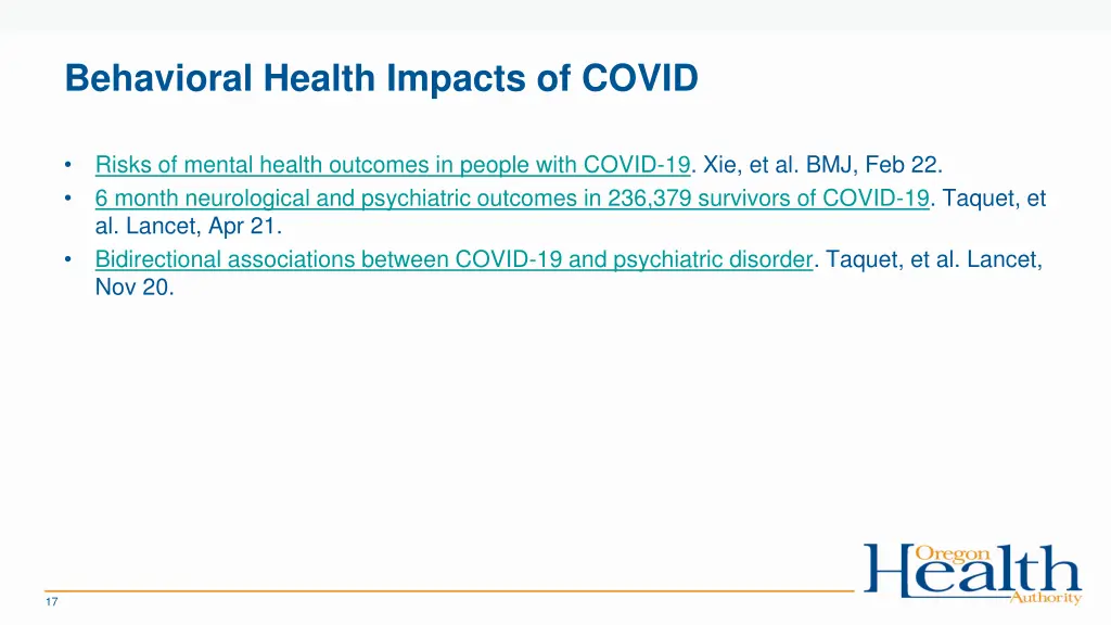 behavioral health impacts of covid