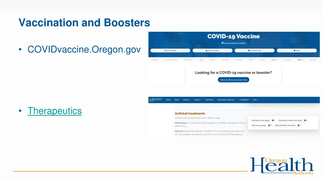 vaccination and boosters