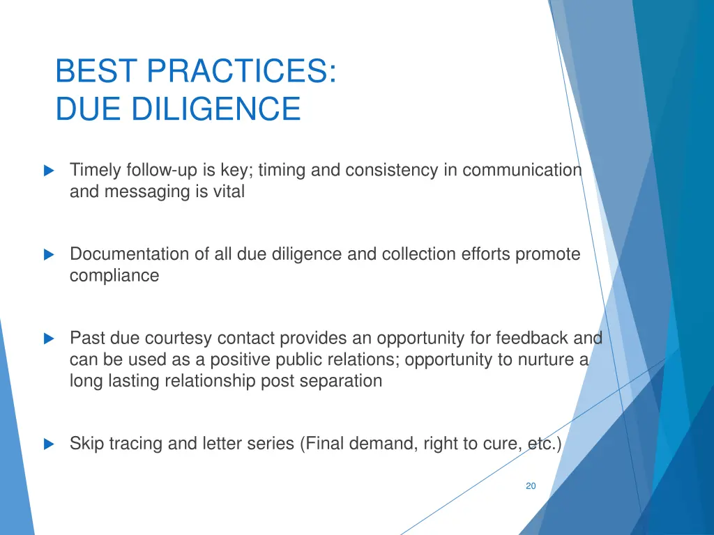 best practices due diligence