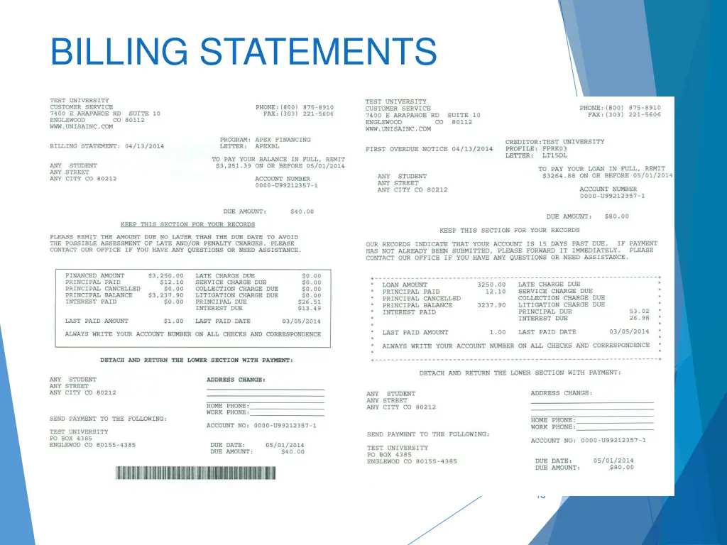 billing statements
