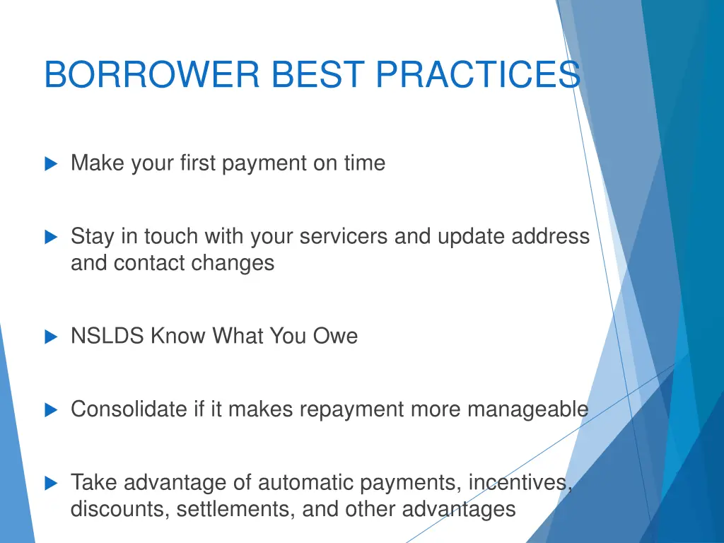 borrower best practices