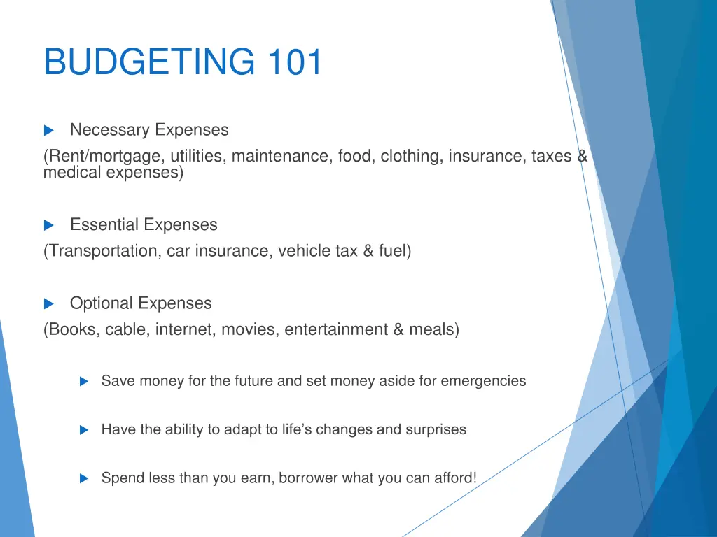 budgeting 101