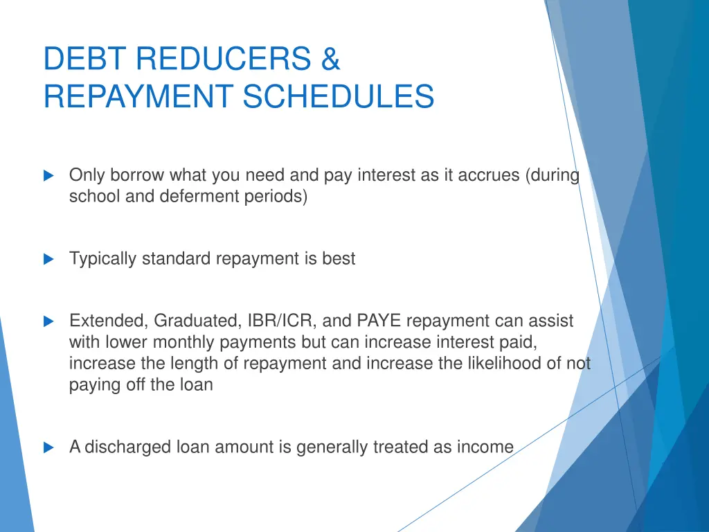 debt reducers repayment schedules