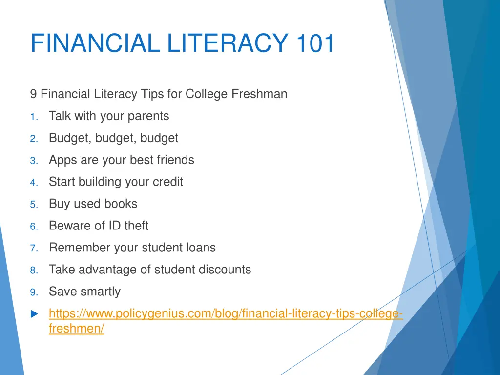 financial literacy 101