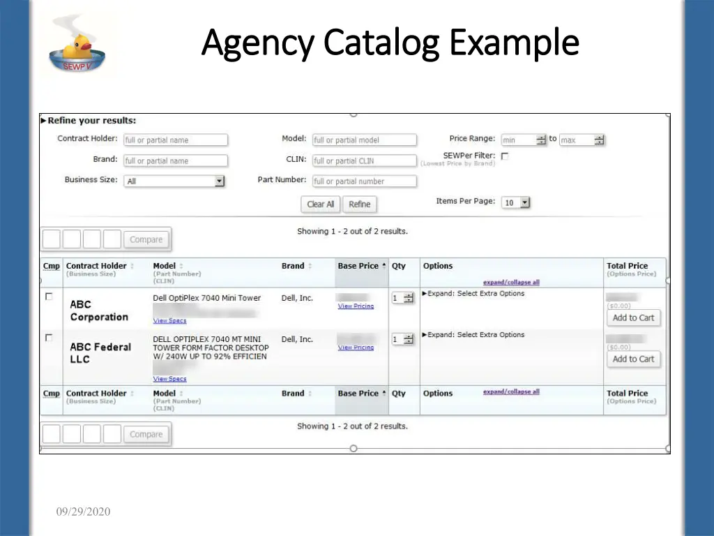 agency catalog agency catalog example