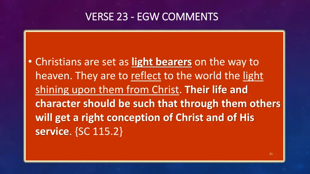 verse 23 verse 23 egw comments egw comments