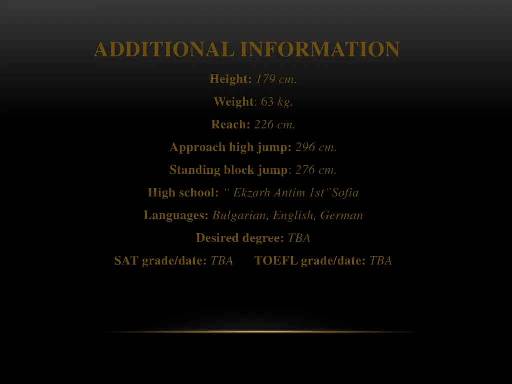 additional information