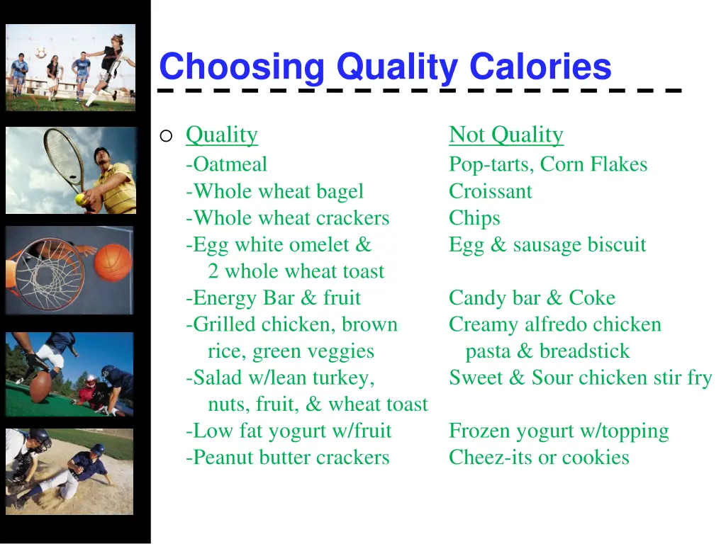 choosing quality calories