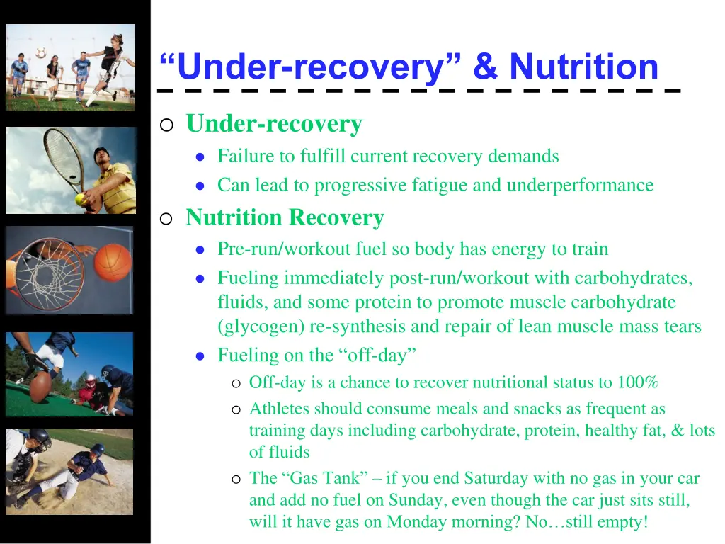 under recovery nutrition