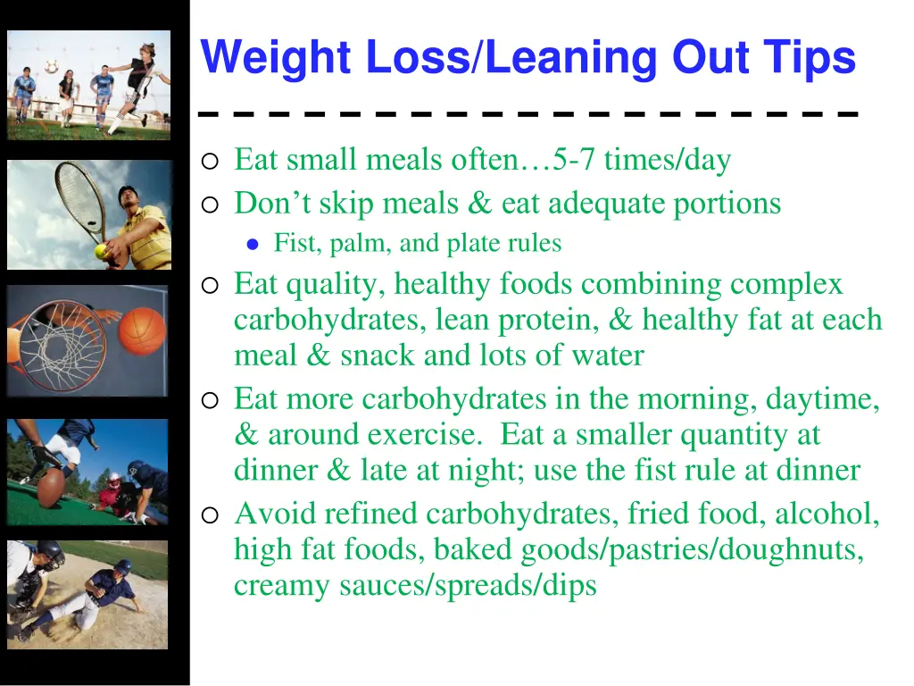 weight loss leaning out tips