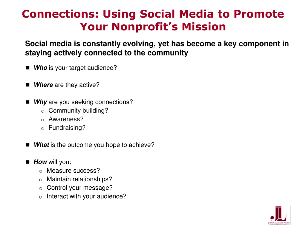connections using social media to promote your