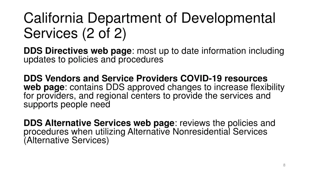 california department of developmental services 1