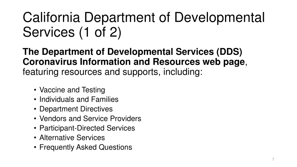 california department of developmental services