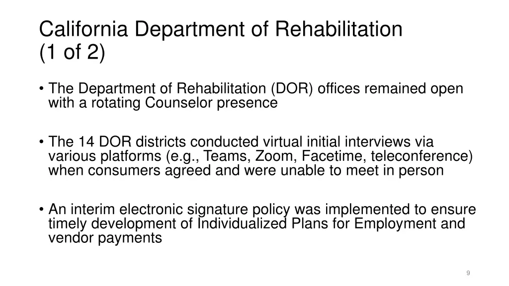 california department of rehabilitation 1 of 2