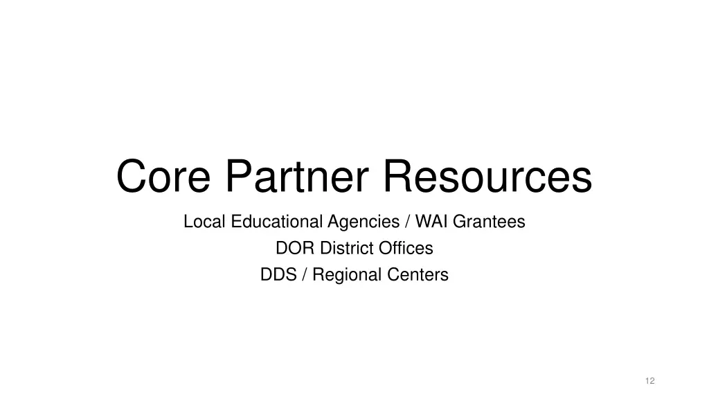 core partner resources
