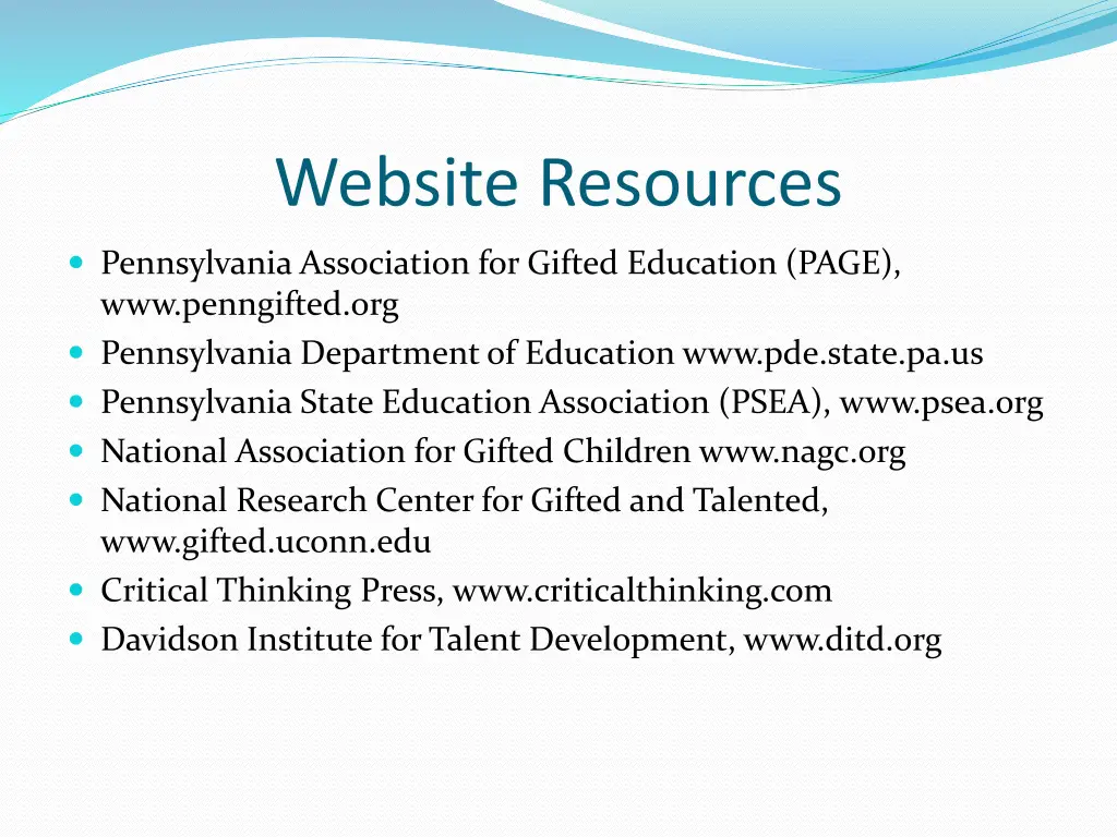 website resources