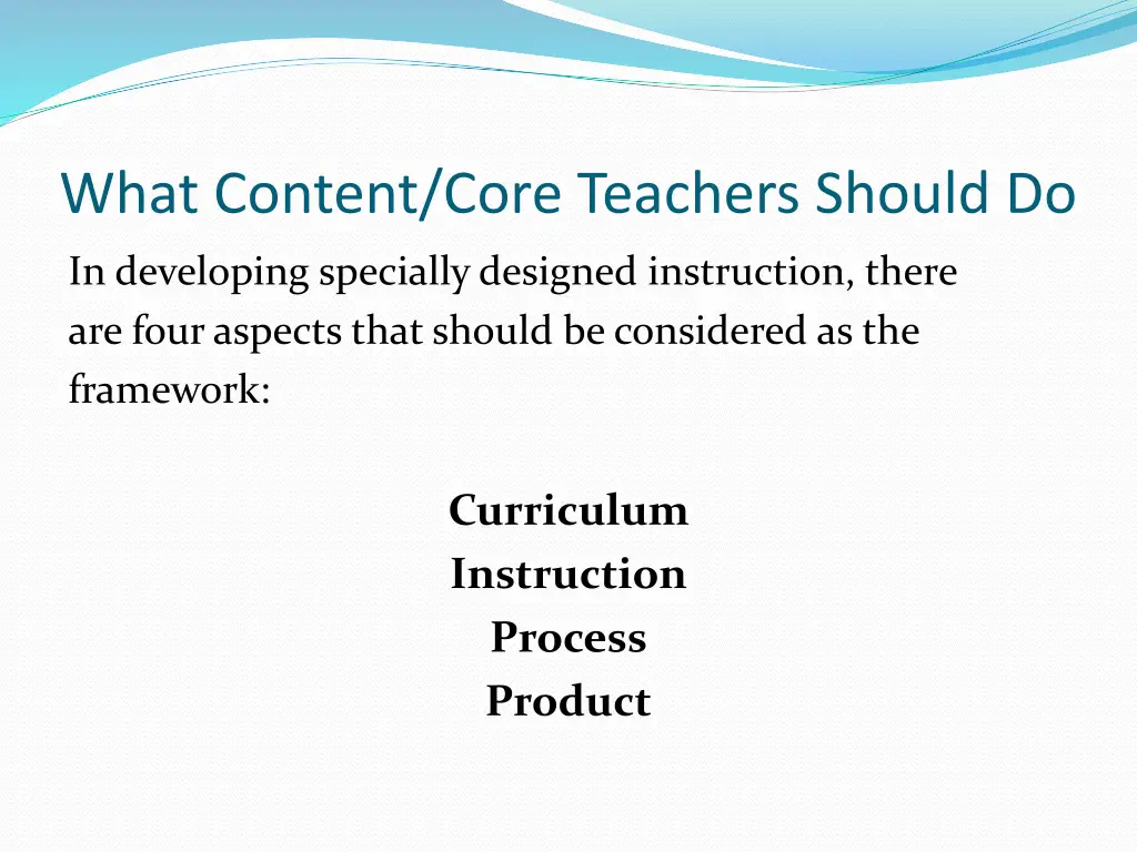 what content core teachers should do 1