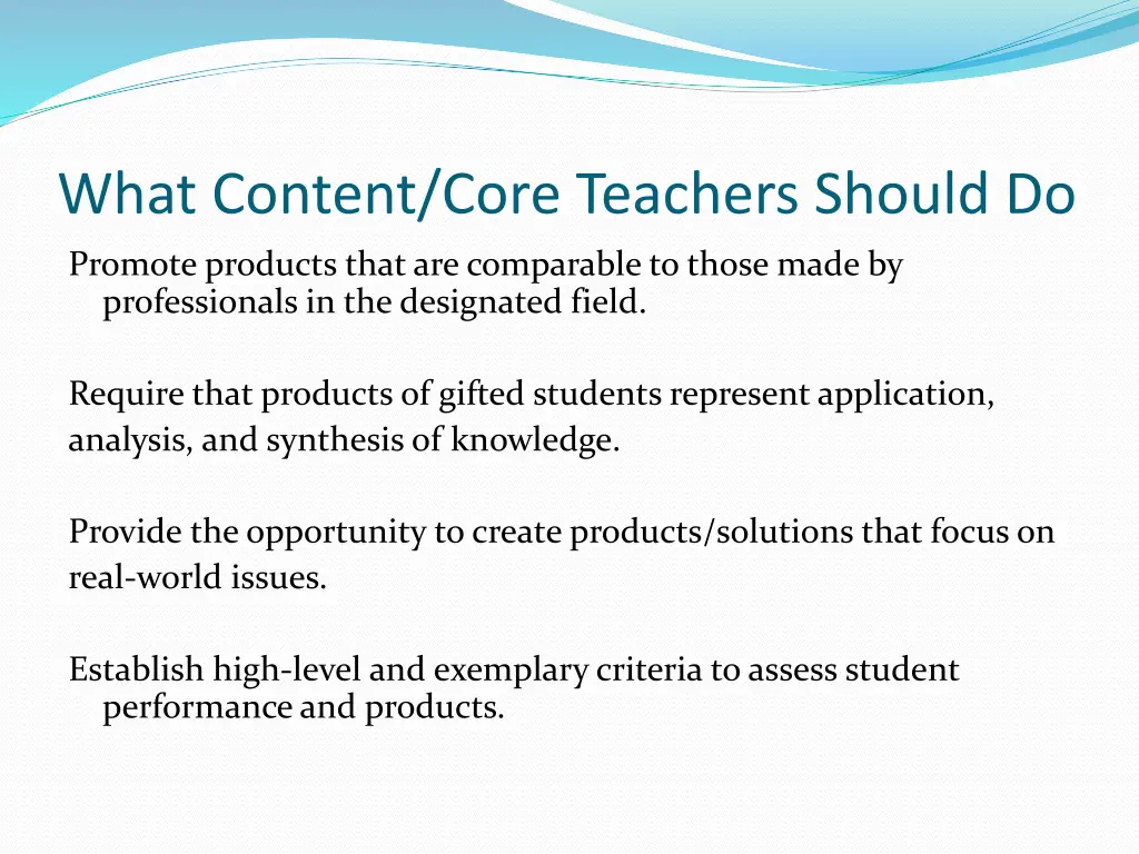 what content core teachers should do 3