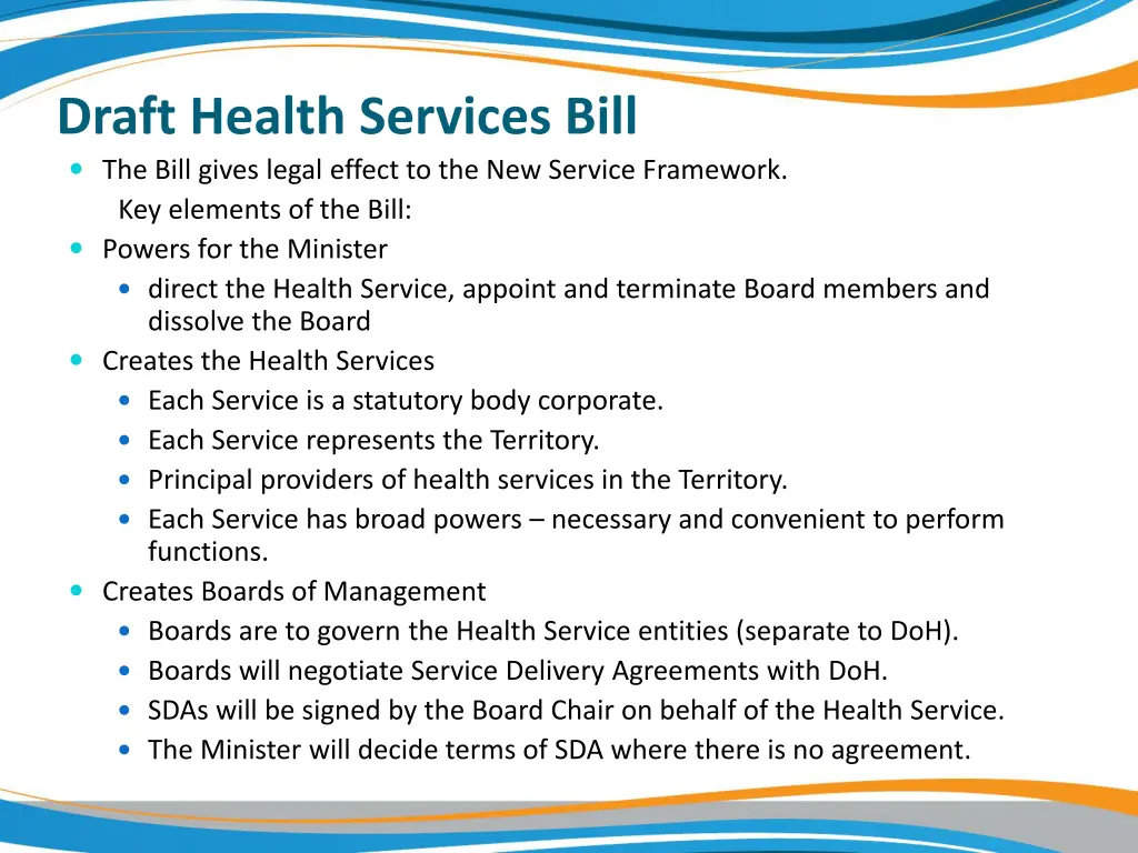 draft health services bill the bill gives legal
