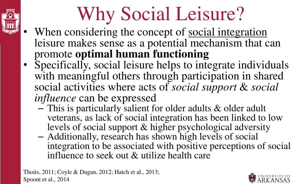 why social leisure when considering the concept