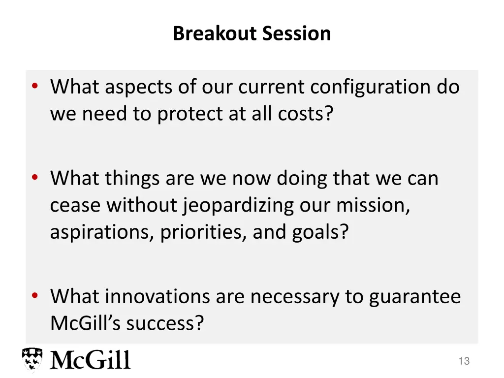 breakout session