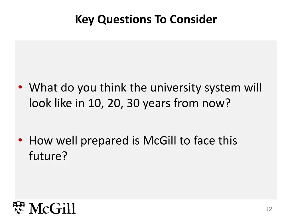 key questions to consider