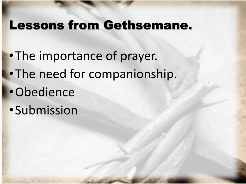 lessons from gethsemane