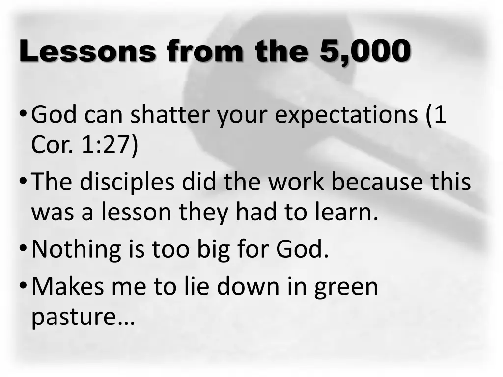 lessons from the 5 000