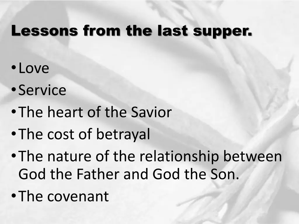 lessons from the last supper