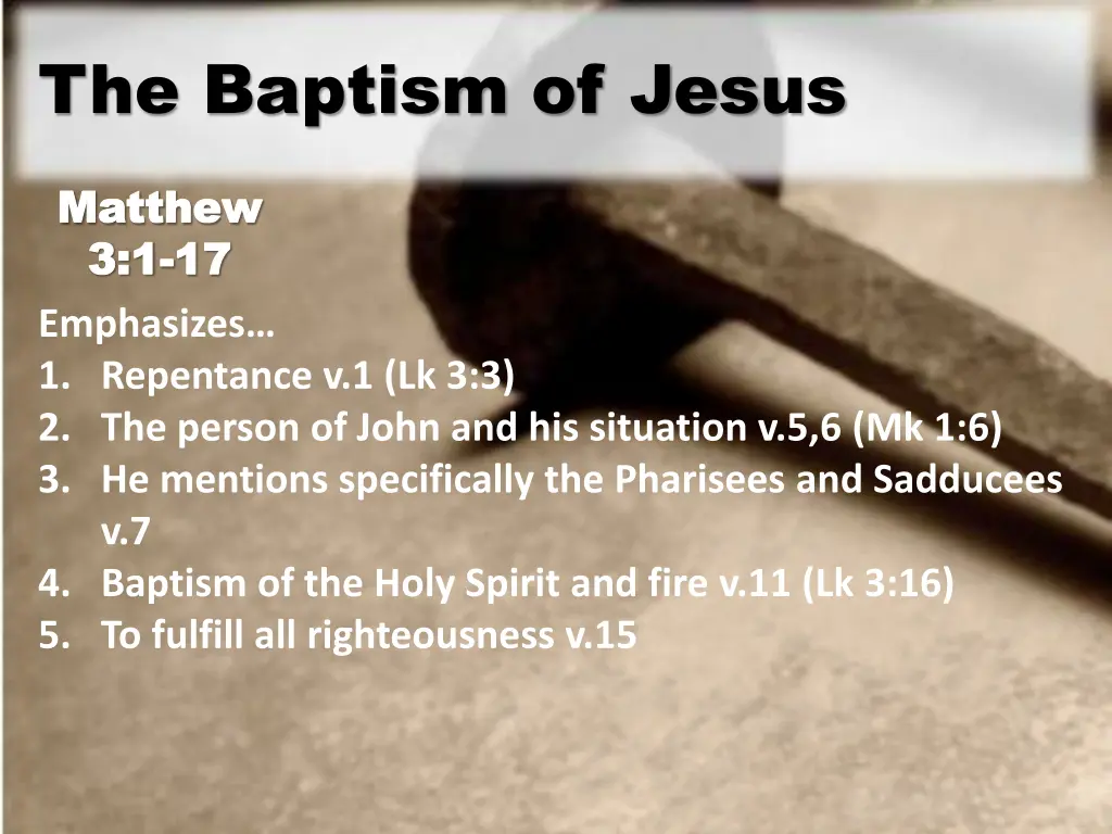 the baptism of jesus 1