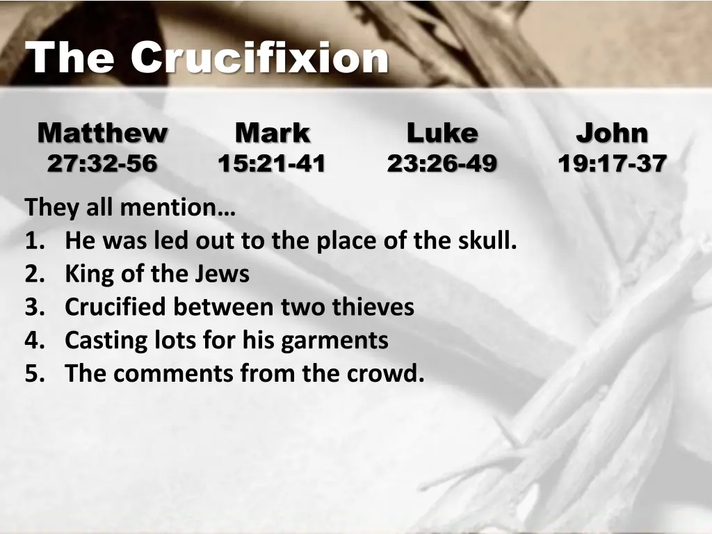 the crucifixion