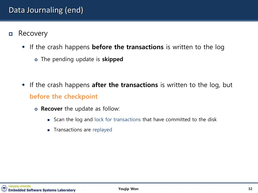 data journaling end