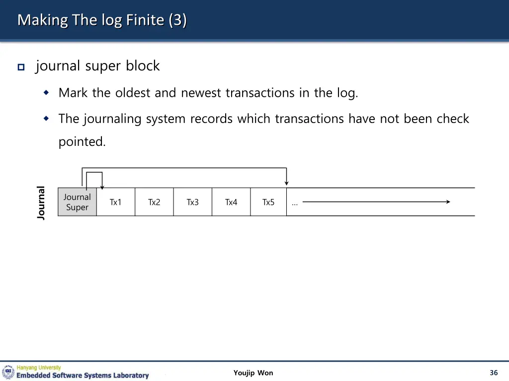 making the log finite 3
