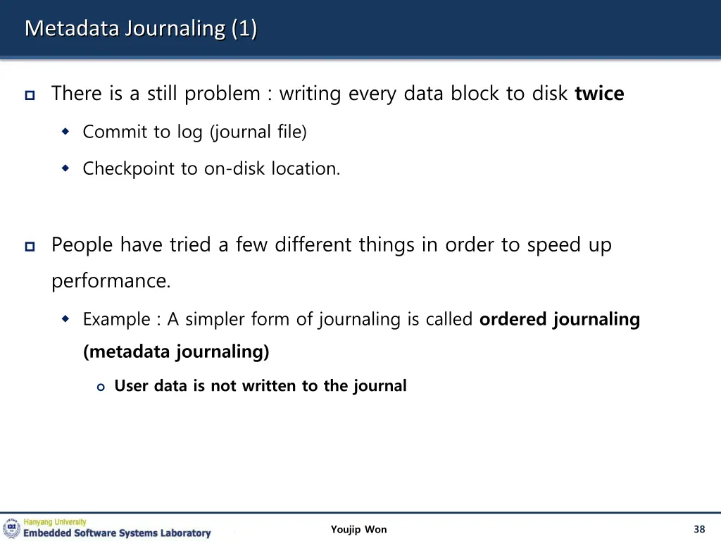 metadata journaling 1