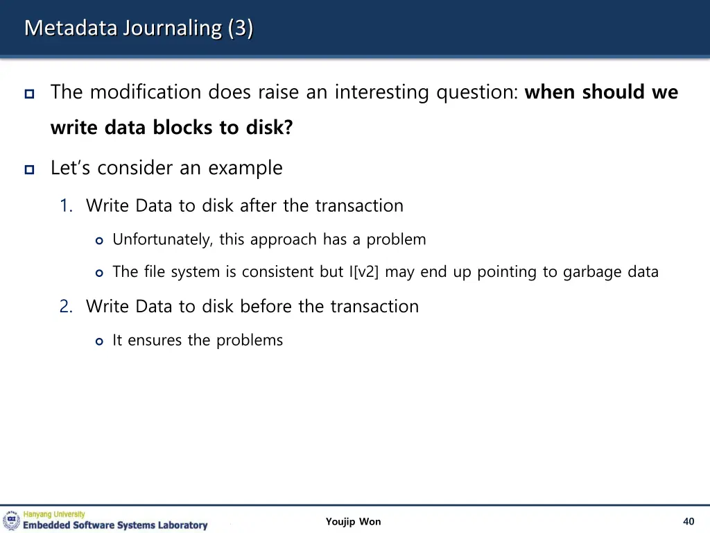 metadata journaling 3