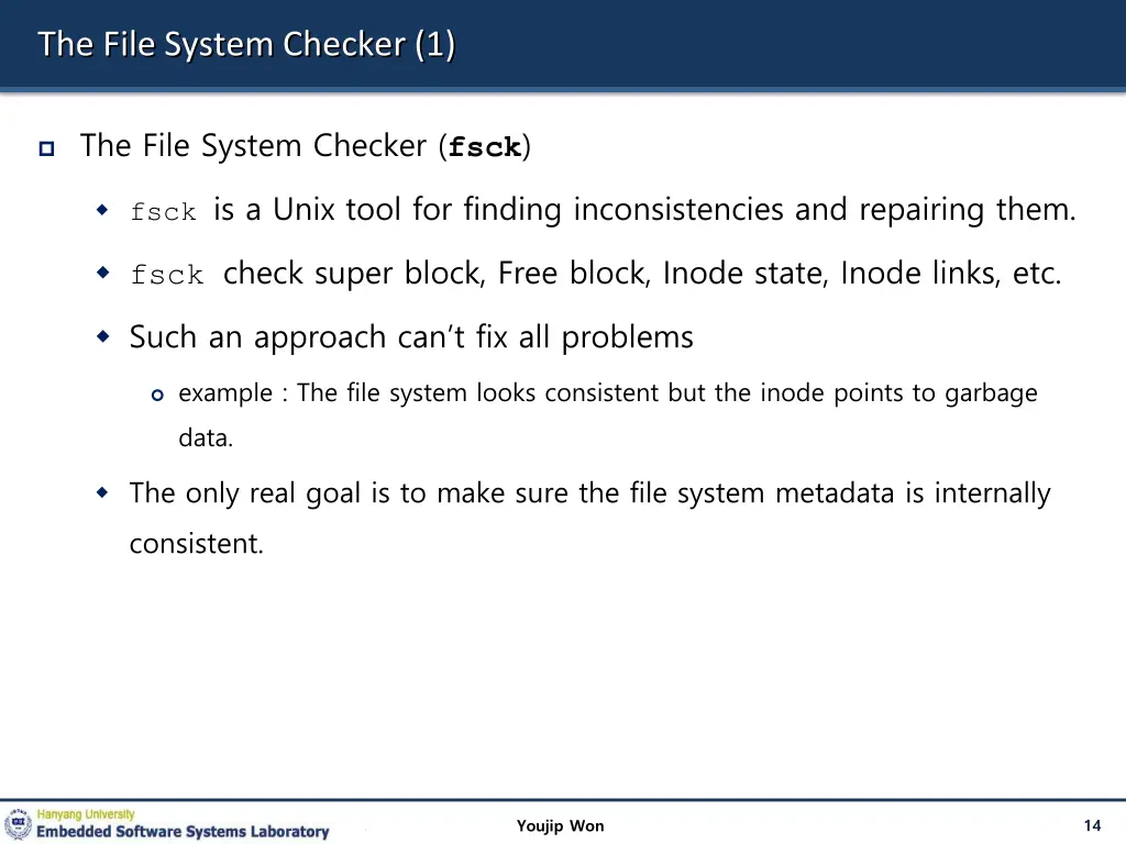 the file system checker 1