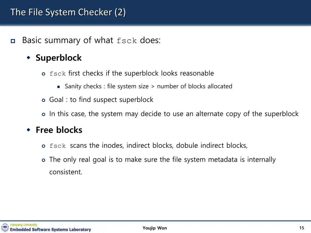 the file system checker 2