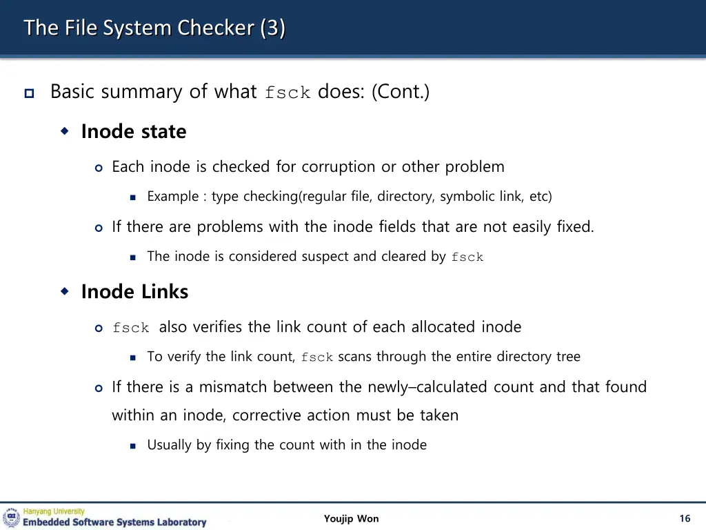 the file system checker 3