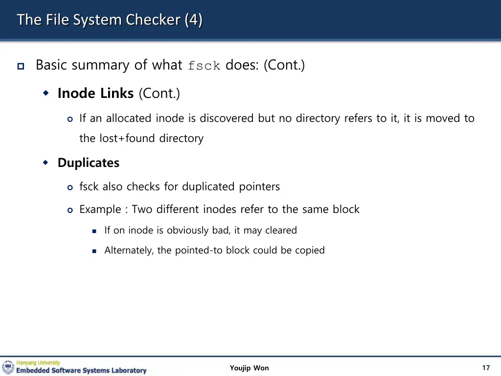 the file system checker 4
