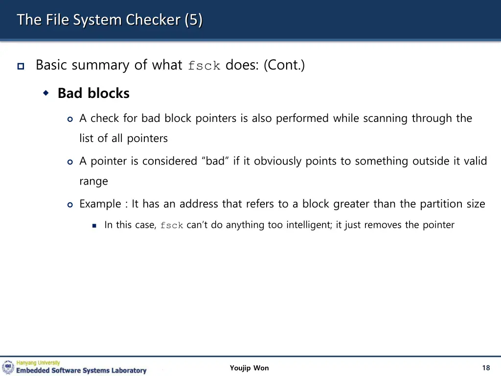 the file system checker 5