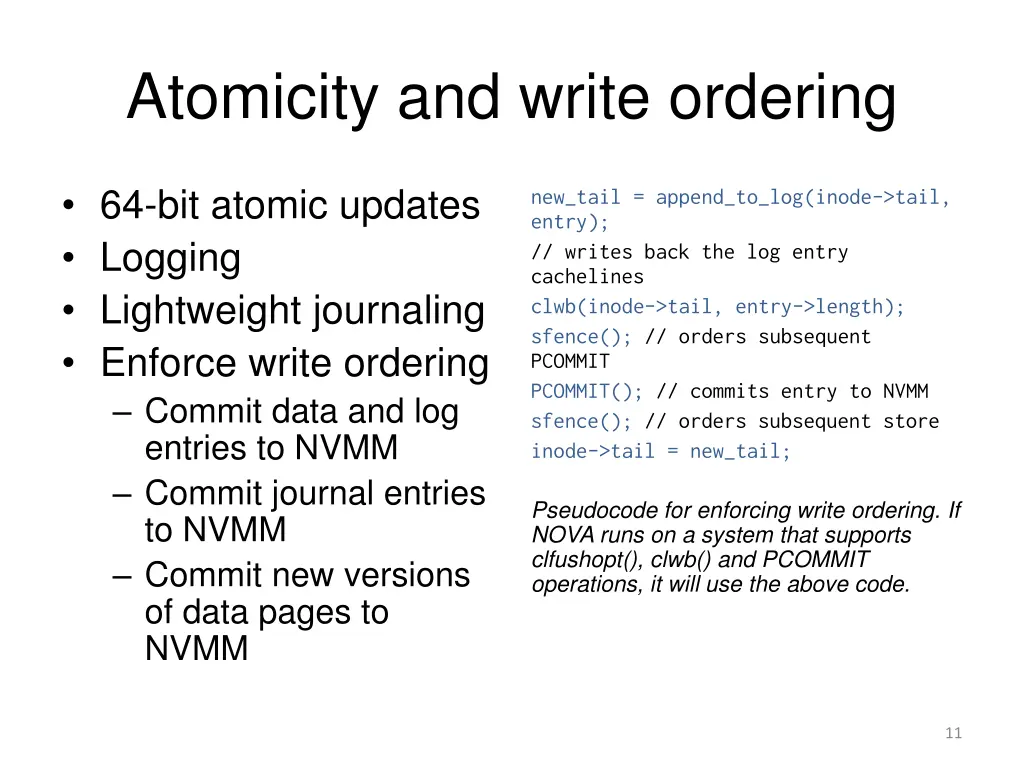 atomicity and write ordering